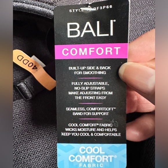 BRA 40DD Bali Black 3P66 Underwire Front closure Fully Adjustable 3443 AF - Picture 2 of 12